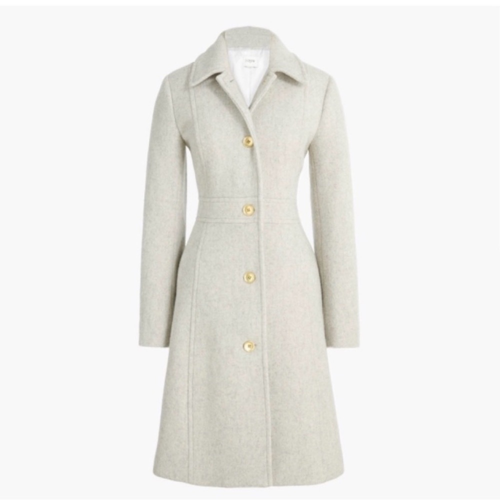 J.Crew Wool-blend Lady Coat / Jacket AT107 Heather Dusk Grey Size 6 Petite